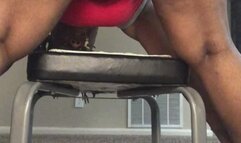 Lesbian Stud Twerking On Inversion Chair