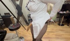 smoking nurse play face slapping spitting dildo suck training and domination for this sissyslut