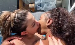 Hot and delicious interracial kisses - - by Gabriela Blond and Veronica lins - Clip 03