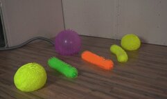 A traveler discovered a strange place and encountered rubber monsters