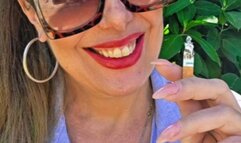 Smoking outdoors with a crush at the end - Newport Menthol