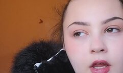 Anna Smoking in cute jacket