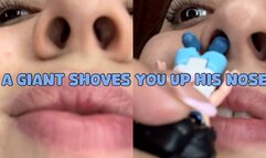 the giant shoves you up his nose