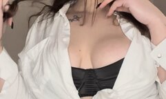 Naughty College Girl Smokes Marlboro Reds and Teases Her Massive Tits & Juicy Ass in Tight Jeans