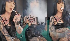 Chainsmoking sissy training with shiny tattooed goddess - Kinkerbell23