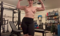 Solo Topless Muscle Worship and Upper Body Workout