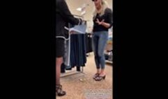 MILF Gretas public wetting accident in front of cute sales clerk at the mall (720p)