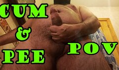 POV humiliation. I jerk off, cum and pee on your face.