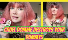 Cruel Domme Destroys Your Dummy Collection