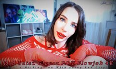 Red Latex Gloves POV Blowjob 4K – She’s Milking You With Shiny Red Grip!