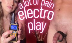 Electro play with foreskin pain play