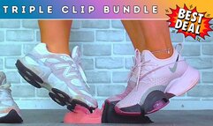 Goddess Amber & Miss Lucy - Stomping Your Face & Edging Your Cock Under Our Sweaty Gym Trainers (227A) - Triple Bundle 2 - Face Trampling Shoejob
