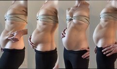 HUGE belly bloat inflation after stuffing myself and drinking soda tummy worship