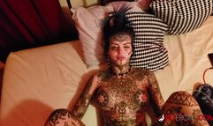 Inked up beauty Amber Luke craves a big cock