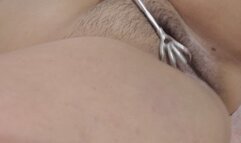 Metal Scratcher in My Hairy Pussy – Chubby masturbation