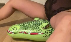 Riding this cute crocodile till I come