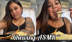 Chewing in the foreground