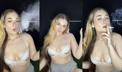 Smoking in a bra and mini shorts - smokingrapunzel - smoking fetish