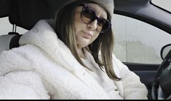 Unveiling Elegance: Nicoletta's Detailed Car Wash and Vacuum in a White Dress, Sheer Pantyhose, and Chic Suede Boots 4K