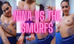 hot giantess Nina Fatal attacks smurf village with armpits, ass and feet