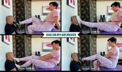 Gag On My Air Maxes & Hot Socks - Goddess Rapture Sits Her SLave on The Floor and Foot Gags Him with Her Dirty Gym Shoes and Hot Sweaty Socks - Total Foot Humiliation by a Muscle Goddess - UltraHD (MP4)