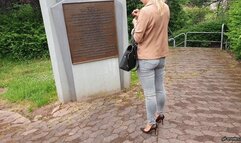 uncomfortable brown Jimmy Choo high heels HD mp4 1920x1080