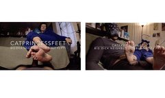 Cumshower pov2 pt1+2 combo, Personal trainer and librarian with glasses in cute bear onesie, sexy green toes, footjob toejob, full figure pov