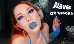 4K Blue Wave Of Smoke