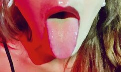 Dark Extreme Smoking - Choking Coughs, Thick Saliva, Teary Humiliated Eyes, Black Lingerie Red Lights 4K