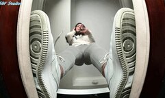 Trying to sneak out with friends lands you in Chicana 's GIANTESS JAIL! Shoe prison for you, but first SQUISH under her BARE FOOT!! - MOV