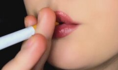 Close Up smoking with Anna