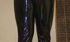 Shiny rainbow Latex leggings