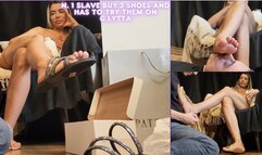 N1 Slave lick Lytta Sweaty Feet while she Buys More clothes with his Credit card - FOOT FETISH - FOOT WORSHIP - FOOT DOMINATION - FOOT SLAVE - SOLES - SMELLY FEET - STINKY - SWEATY - FOOT SMELLING - TOE SUCK - FINDOM -