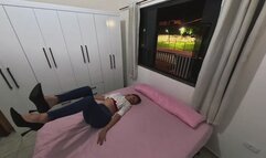 POV - Masturbation with anal plug, moaning and orgasm for her lover.