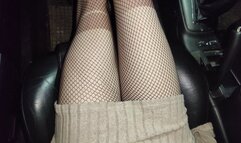 Sarah - Car Trouble in Fishnet Stockings - Sexy POV View