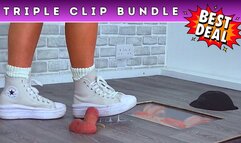Goddess Amber - Smashing The Cum From Your Balls Under My Converse Chuck Taylor Platform Trainers (229) - Triple Bundle 1 - CBT Cock & Balls Trampling Shoejob