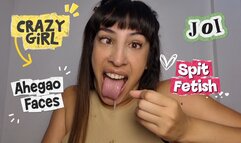 Crazy girl, she jerks you off very excitedly with ahegao and her dripping spit ( Video request )