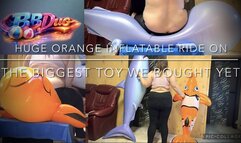 The Biggest Inflatable Pool Toy yet vs 230KG! Orange Large Toy Crushed by Lucys 115KG-250LB BBW Ass!