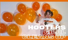 Hooters girl cleans up