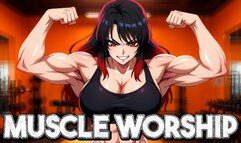 POV Muscle Worship - Goddess Rika Flexes & Verbally Humiliates You