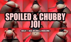 Spoiled Chubby Belly & Ass JOI - Jiggling Goonfuel in Fishnets with Slapping, Moaning, Oil, Ass Clapping, and Jerk Off Instructions