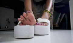 Wifey Z platform tease sexy long purple toe nails