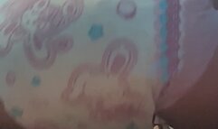 BabyBunny squishes her wet bunnyhop diapers