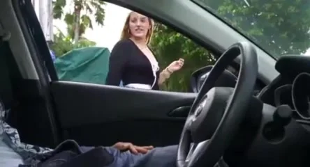 444px x 240px - Guy Jerks Off In Car And Gets A Stranger Girl To Finish The Job Porn Video