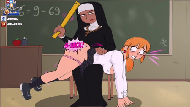 New Spanking Anime - Confession Booth! Animated Big Booty Nun Spanks School Girl Front Of Class  Porn Video