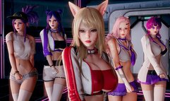 [MMD] Dreamcatcher - SCREAM Strip Dance Ahri Akali Kaisa Evelynn Seraphine KDA 3D Erotic Dance