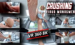 Crushing Virus Management - Goddess Dee - POV - Crush - Feet - Ass - Shrinking - Hunting - VR 360