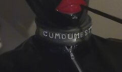 Smoking pvc slut pvc mask and red dom hat