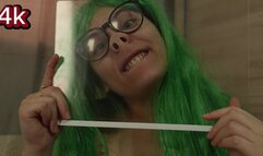 Pig Nose Fetish Face Glass Against Mouth and Tongue 4k