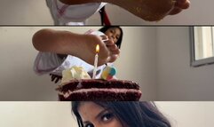 POV : FELIZ ANIVERSÁRIO . PISANDO NO BOLO COM PES